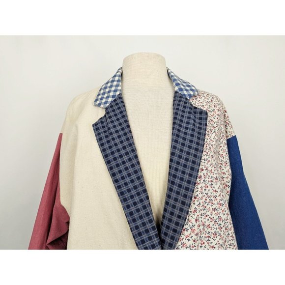 Cat Lady Jacket Calico Checked Plaid Patchwork  Handmade Misses Size 16 - Picture 2 of 7